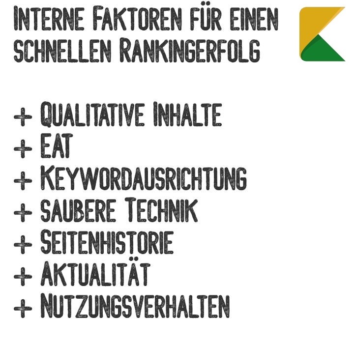 Interne Faktoren für schnelle Google Rankings