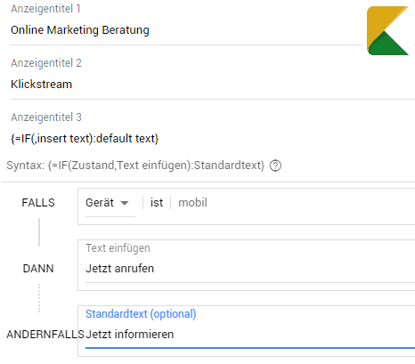 Erstellung einer If-Funktion Erstellung einer If-Funktion