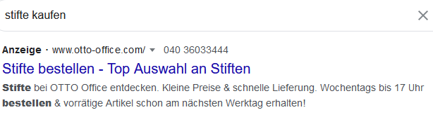 Beispiel einer guten Inhaltsvorschau