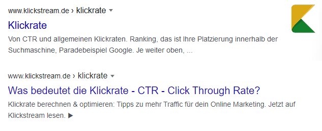CTR steigern: Beispiel einer optimierten SERP in der Google Suche