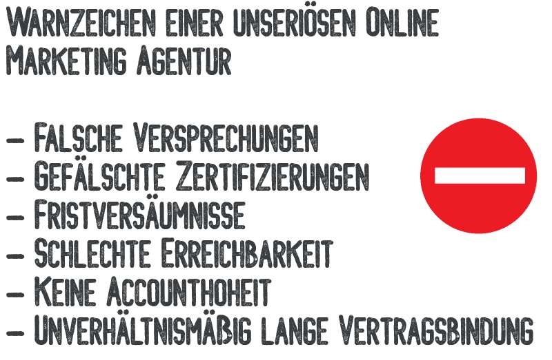 Merkmale einer unseriösen Online Marketing Agentur